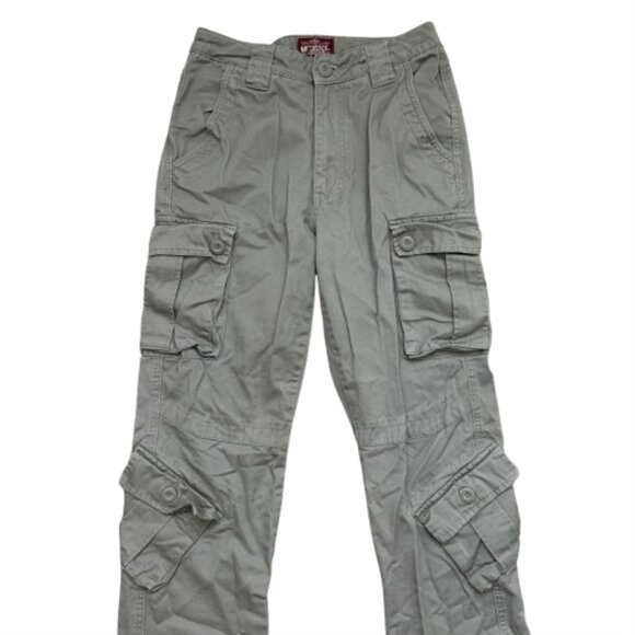 Matchstick Mens Cargo Pants Size 29 Small Workwear Drawstring Pockets Army Green - Picture 2 of 6